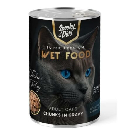 SPOKY&DIVA BOITE CHAT CHUNKS POULET/DINDE 380gr