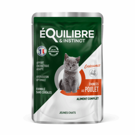 E&I EFFILÉS CROISSANCE CHATON POULET / LAIT SPIRULINE 85gr