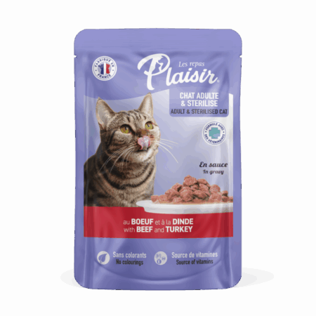 Plaisir Pochon with BEEF & TURKEY in gravy 100g