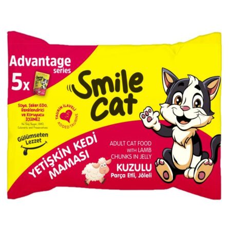 SMILE ADULT CAT FLOWPACK WITH LAMB IN JELLY 85G*5