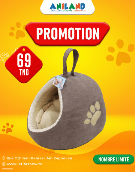 🐾 Niche Cocoon Marron pour Chat & Petit Chien – Nid Douillet & Sécurisé