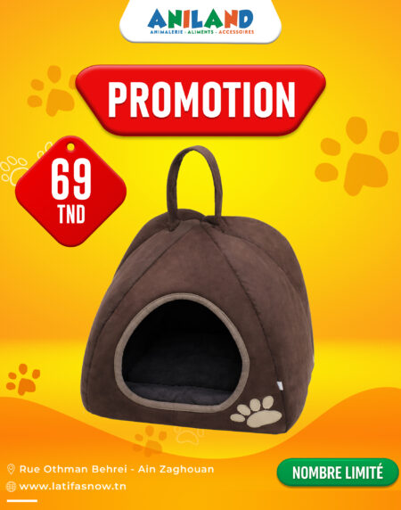 🐾 Niche Cocoon Chocolat pour Chat & Petit Chien – Confort & Chaleur