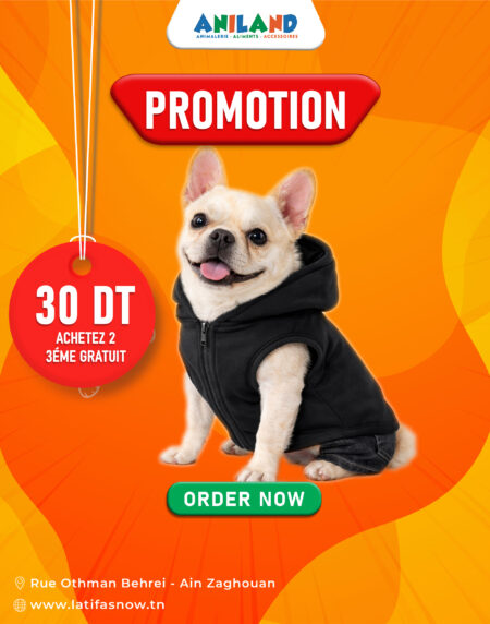 Sweat à Capuche pour Chien avec Fermeture Zippée