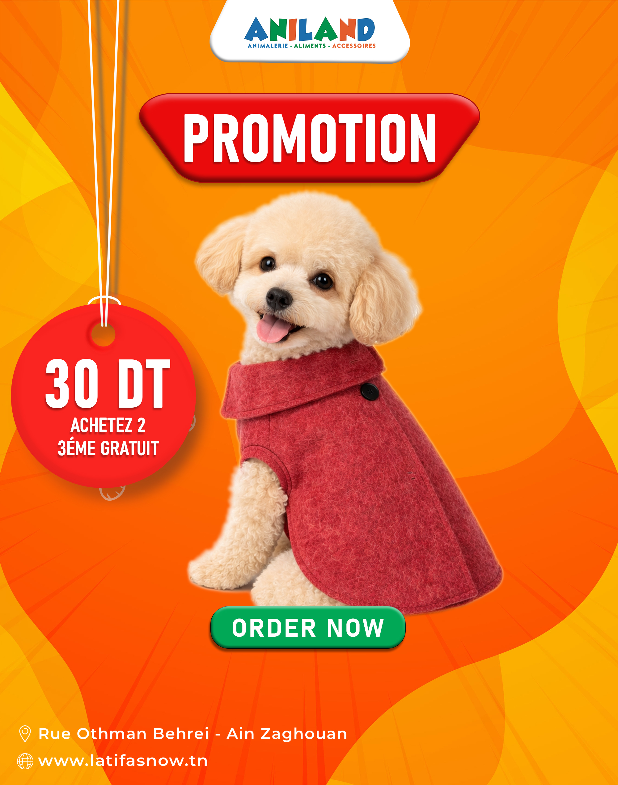 Manteau Rouge Élégant pour Chien – Vêtement d’Hiver Confortable