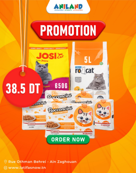 🐱 Pack Chat Stérilisé – JosiCat 650g + 4 Crancy Stérilisé + Litière Rocat 5L