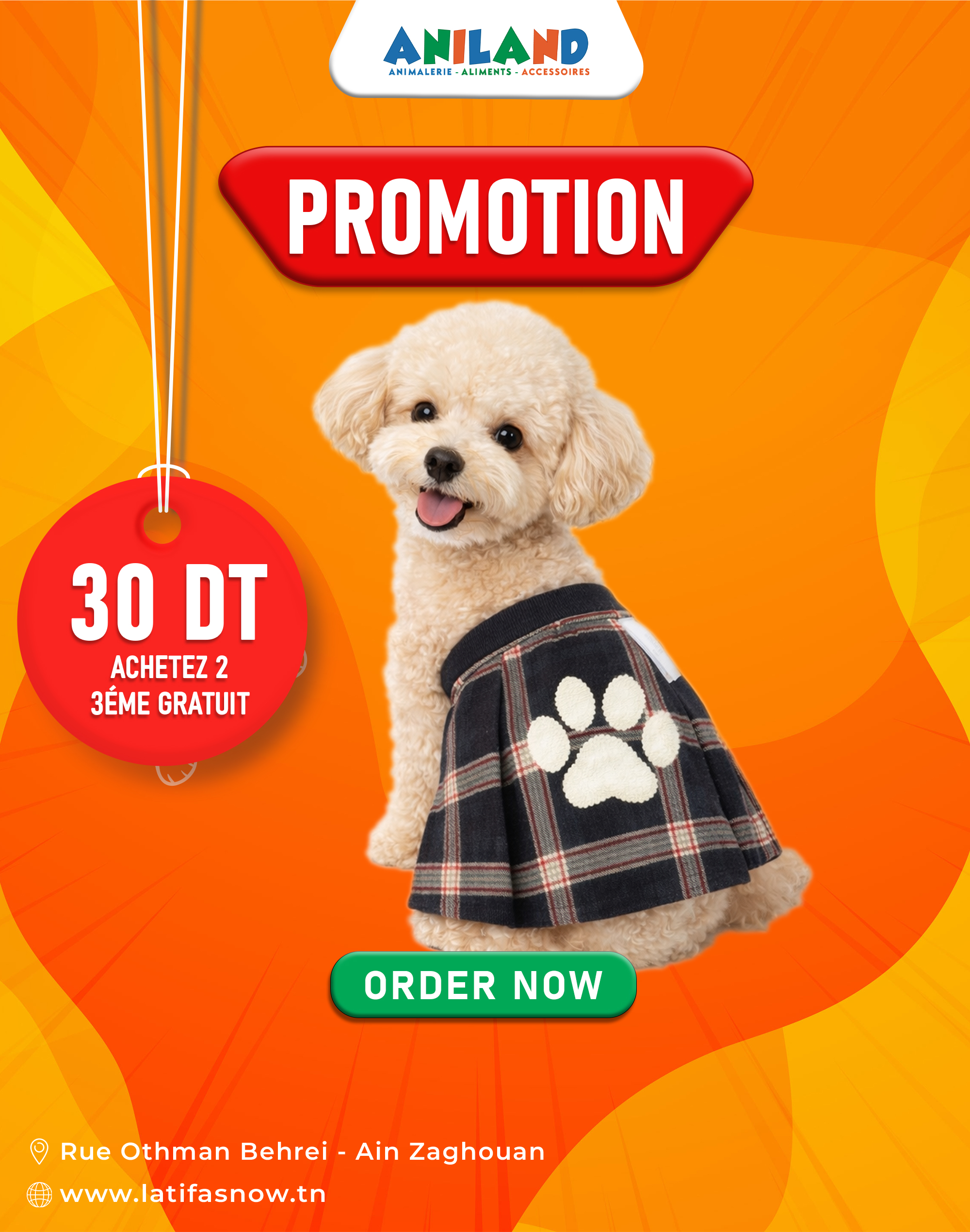 Robe à Carreaux pour Chien avec Motif Patte – Vêtement Chic et Confortable