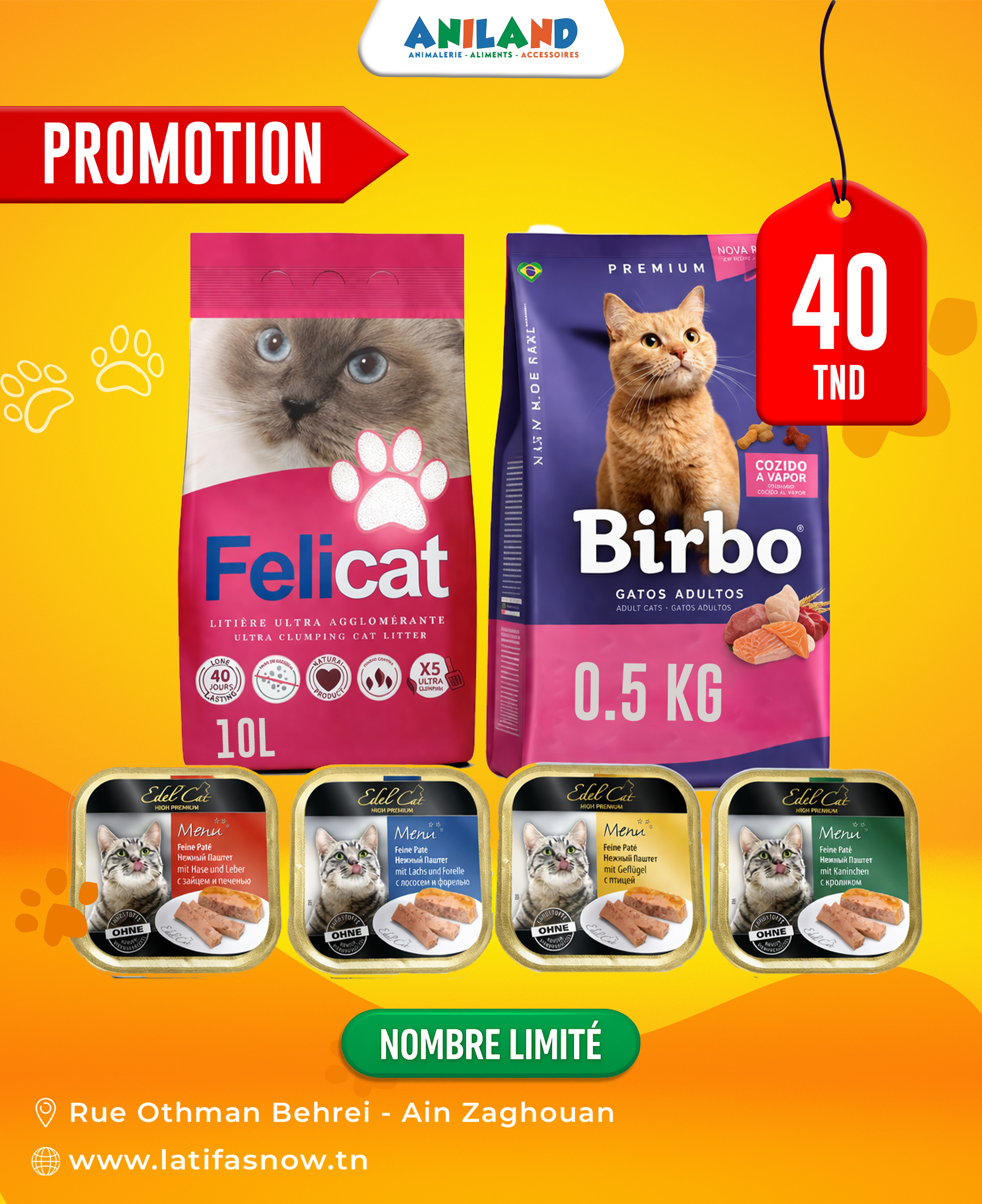 🐱 Pack Chat Adulte Premium – Offre Spéciale à 40 DT !